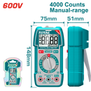 Total tools Digital multimeter  600 V  DC/AC - TMT536002