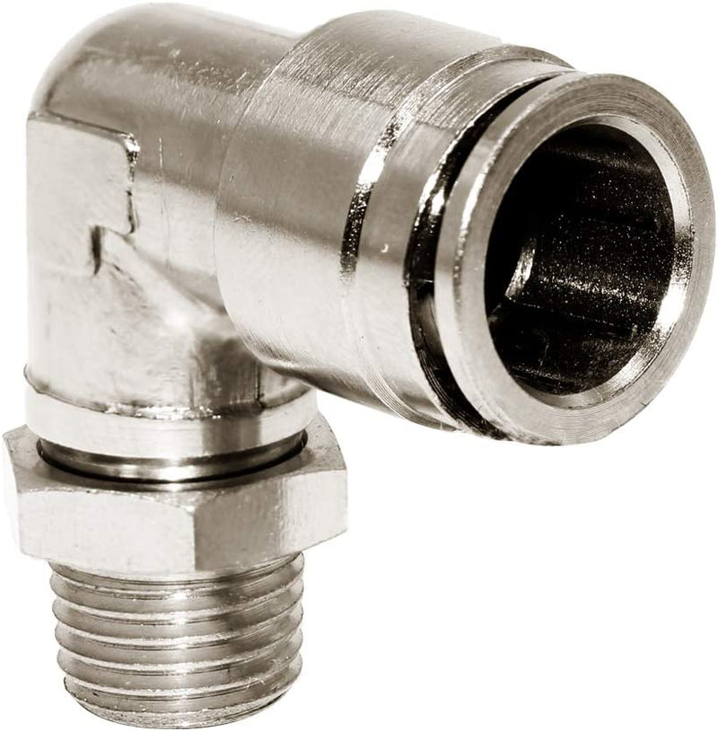 Male Elbow Metal Connector Pneumatic Air tube fittings Thread 3/8-inch x Tube 14mm Model MPL14-03