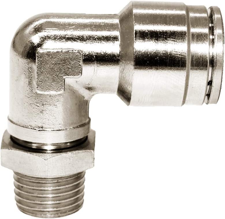Male Elbow Metal Connector Pneumatic Air tube fittings Thread 1/2-inch x Tube 12mm Model MPL12-04