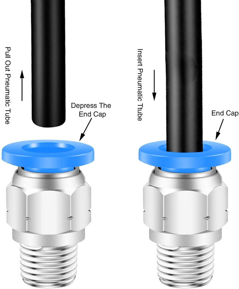 Male Connector Pneumatic Air tube fittings Thread 1/2 inch x Tube 12mm Model TPC-12-04