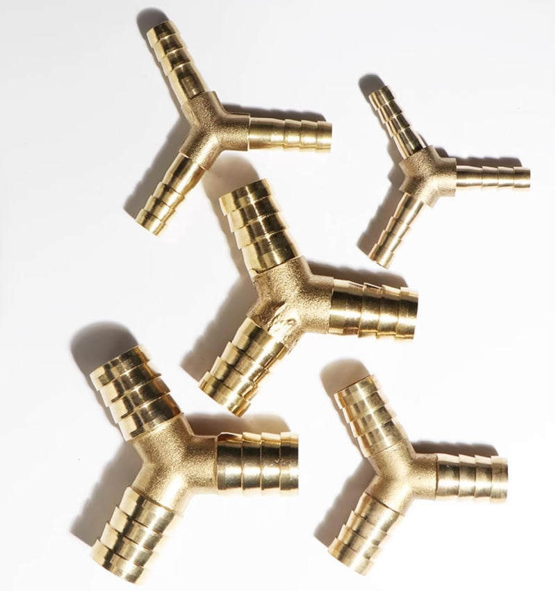 وصلة نحاسية بشكل حرف Y ثلاثية الاتجاهات مسننة لتثبيت الخرطوم – موديل SP09