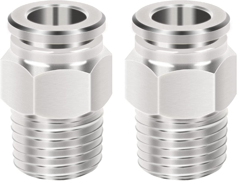 Male Connector Metal Pneumatic Air tube fittings Thread 1/2-inch x Tube 12mm Model MPC12-04