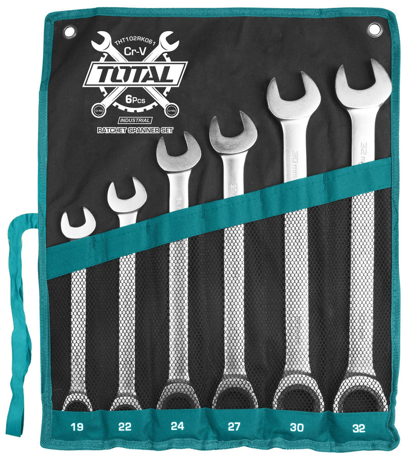 TOTAL TOOLS
 6Pcs ratchet spanner set from size 19 to 32mm - THT102RK061