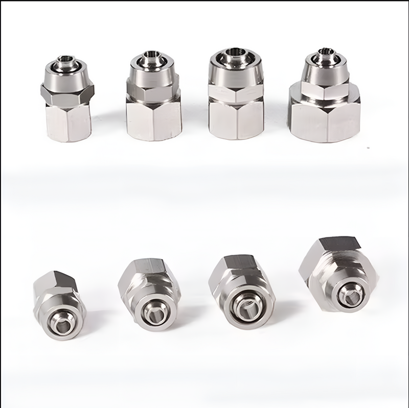 Female Mechanical Quick Connector Metal Nickel-Plated Pneumatic Air fittings Thread (-) x Tube (-)mm Model SP13