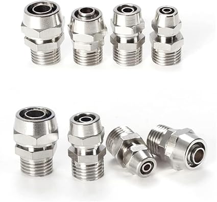 Male Mechanical Quick Connector Metal Nickel-Plated Pneumatic Air fittings Thread (-) x Tube (-)mm Model SP19