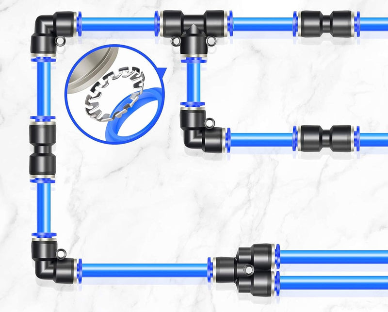 Union T/Tee Connector Three Way Pneumatic Air tube fittings Tude/ Tube 8mm-4mm-8mm Model TPEW 8-4