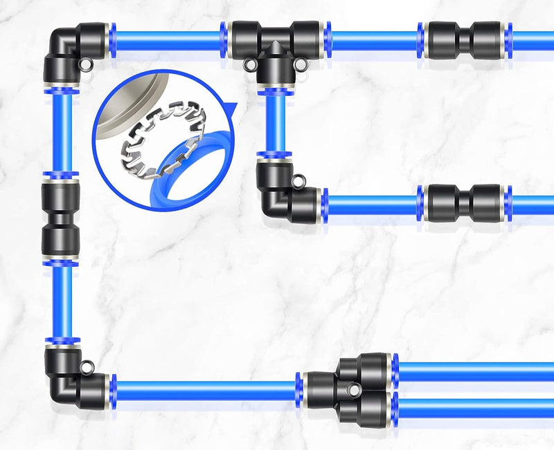 Union T/Tee Connector Three Way Pneumatic Air tube fittings Tude/ Tube 8mm-6mm-8mm Model TPEW 8-6