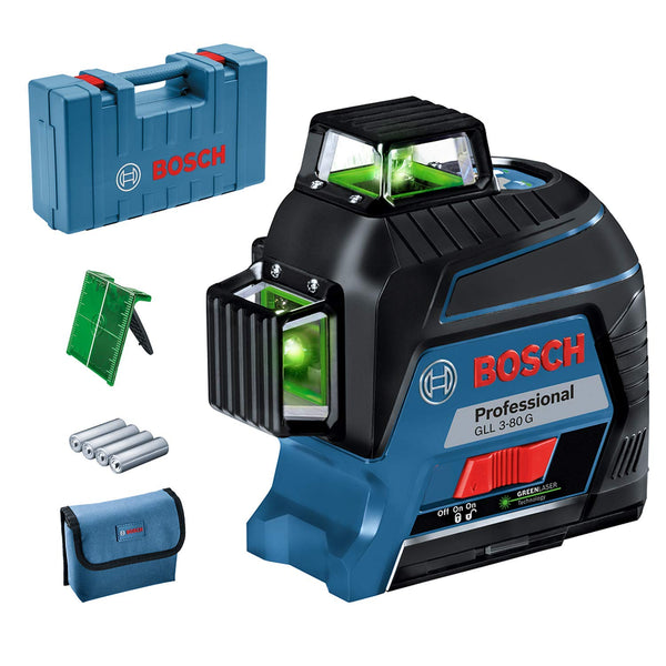 Bosch Line Laser-80 meter scale, 3 green lines at an angle 360-0601063Y00