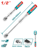 Total tools 1/2" Extendable ratchet wrench 340-450mm  72T - THT106128L