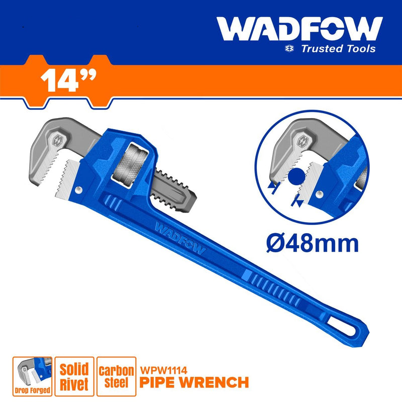 Pipe wrench 14" Mobile jaw drop-forged with high quality carbon steel WADFOW - WPW1114