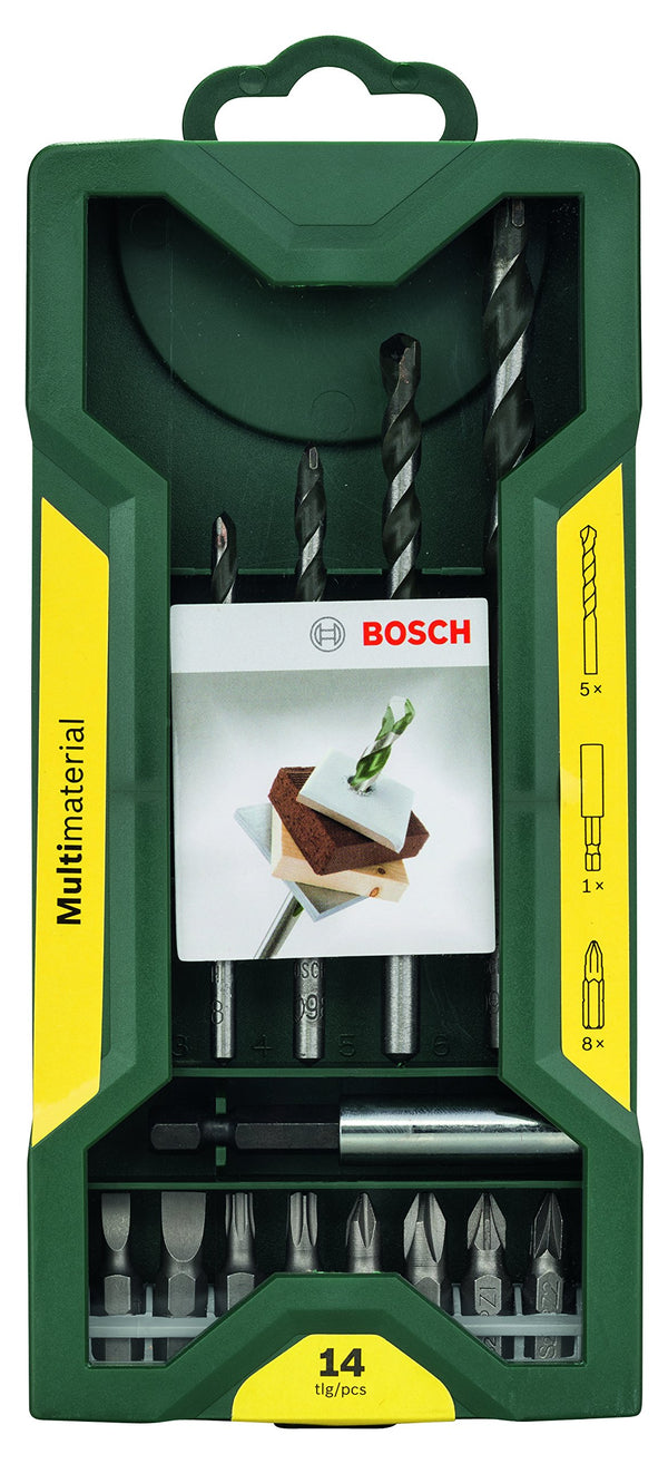 Bosch 14 Pcs Multi-Material drill bits + Screw drivers   2607017161