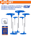 WADFOW 
8 Pcs T-handle hex wrench set 2 : 10 mm
- WHK1481