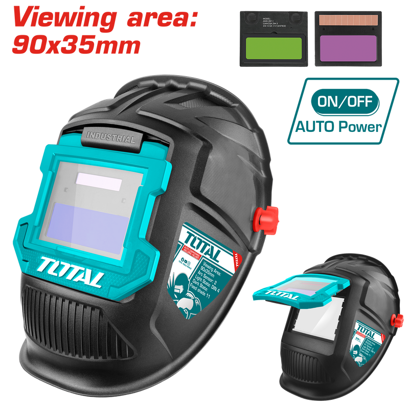 Total tools Auto-darkening welding helmet 90×35mm DIN 4 - TSP9309