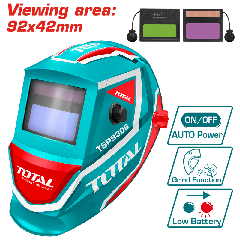 Total tools Auto-darkening welding helmet 92×42mm DIN 4  - TSP9306