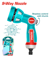 Total tools Plastic trigger nozzle 9 pattern spray  - THWSG6091