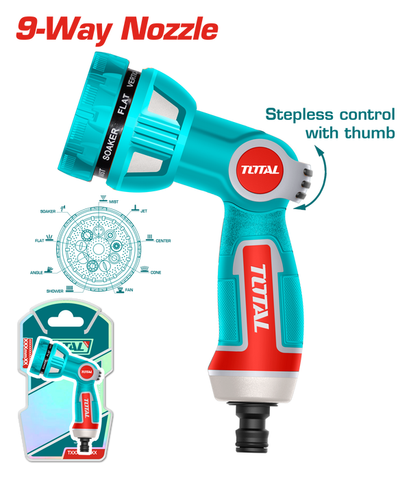 Total tools Plastic trigger nozzle 9 pattern spray  - THWSG6091