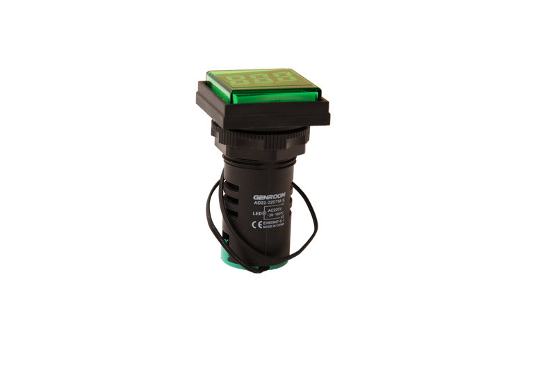 AD22-22DTM  – Digital Temperature Pilot Lamp, Square / Round , Green