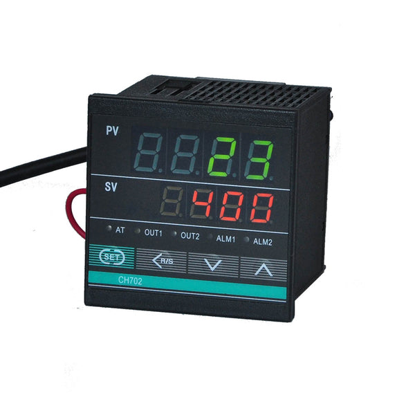 وحدة تحكم في درجة الحرارة PID بشاشة عرض مزدوجة مكونة من 4 أرقام 72 مم × 72 مم  - CH702FK06