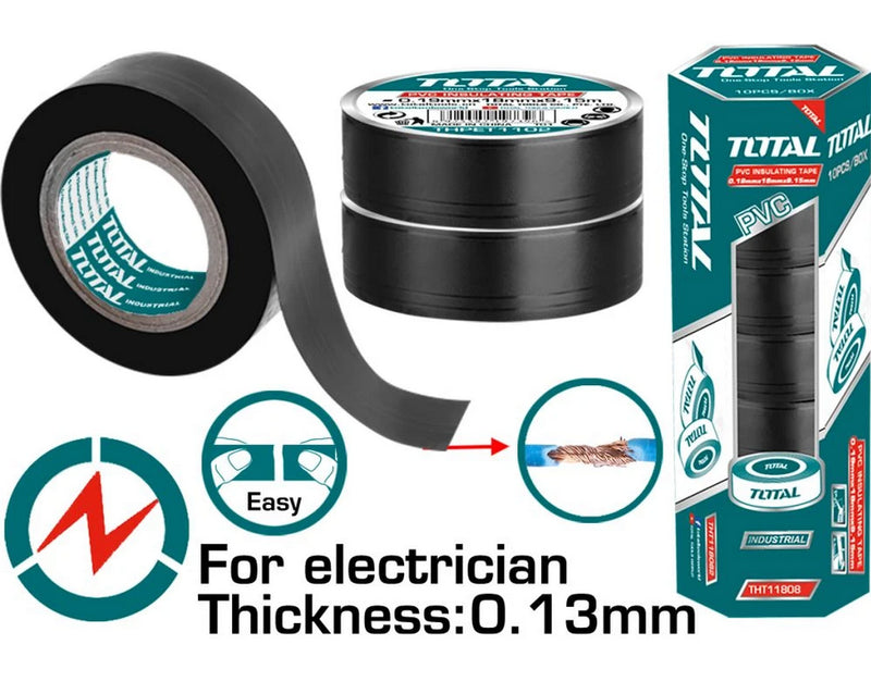 TOTAL TOOLS  PVC Insulating tape Thickness 13mm - THPET1103