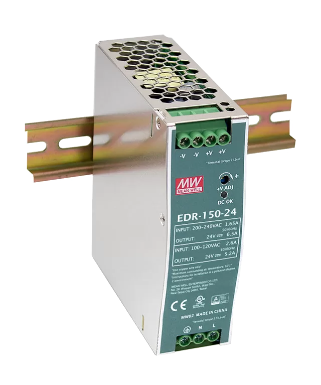 Mean Well 220 V AC Din Rail Power Supply - single output 24 V DC , Model. EDR-24