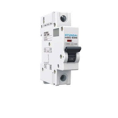 Hyundai Miniature circuit breaker. C curve. 1P. 6kA - Model.  HGD-1