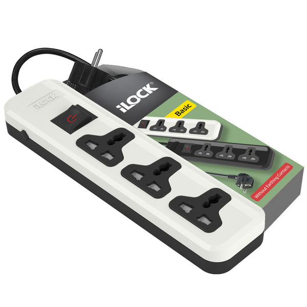 مشترك كهرباء 3 مخارج عالمية ماركة ILOCK – موديل ILOCK-3PLUG POWER DISTRIBUTOR-16A-MK