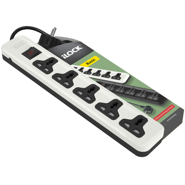 مشترك كهرباء 5 مخارج عالمية ماركة ILOCK – موديل ILOCK-5PLUG POWER DISTRIBUTOR-16A-MK
