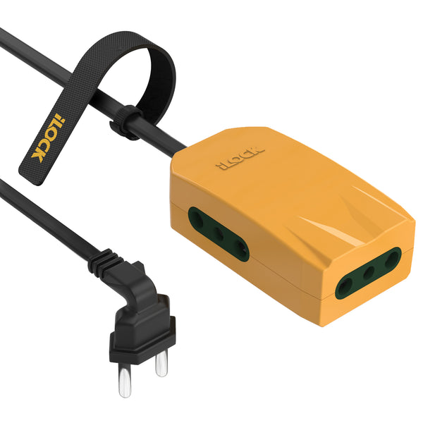 مشترك كهرباء صغير 3 مخارج  بطول سلك 1.5 متر ماركة ILOCK – موديل ILOCK-WHITE-3PLUG DISTRIBUTOR-1.5M