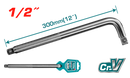 Total tools 1/2" Dr L type socket Handle 12" - THLHD12121