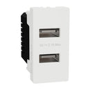 شنايدر بريزة مزدوجة  USB A دبل، 2.1 أمبير، أبيض موديل M3TB-USB-2A