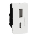 شنايدر  بريزة USB دبل (Type A + Type C)، 2.4 أمبير، 12 وات، أبيض موديل  M3TB-USB-AC