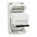 Schneider Telephone Outlet, Miluz E, 6 Pin, 4 Wire, mechanism with shutter, white  - M3TB1_RJ4M