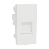 Schneider Telephone Outlet, Miluz E, 6 Pin, 4 Wire, mechanism with shutter, white  - M3TB1-RJ4M