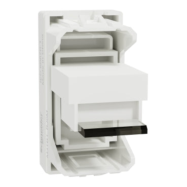 Schneider Data Socket, Miluz E, mechanism, CAT6, with shutter, white - M3TB1_RJ6M