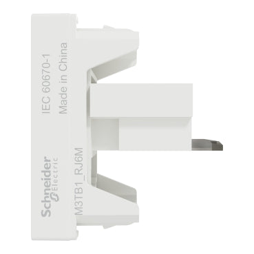 Schneider Data Socket, Miluz E, mechanism, CAT6, with shutter, white - M3TB1_RJ6M