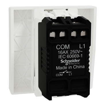 Schneider Doorbell Switch , Miluz E, 10A, 250V, 2 module, White - M3TB31_BP_2M