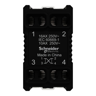 Schneider Intermediate Switch, Miluz E, 10-16A, 250V, 1 module, White - M3TB31_IM
