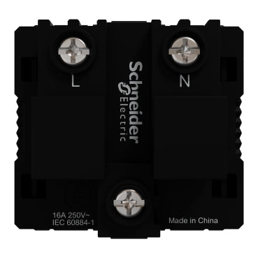 Schneider German Socket outlet, Miluz E, 16A, 250V, 2 Pin with earth, 2 Module, White - M3TB426_GR