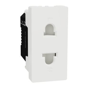 Schneider Universal Socket, Miluz E, 16A, 250V, 2 Pin, 1 Module, White - M3TB426_US