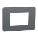 Schneider Cover frame, New Unica, 1 gang, 3 modules, dark grey and white - NU270321