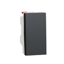 Schneider Pushbutton Switch, New Unica + Series 10A, 1 Module, Screwless Terminals, Painted, IP4X, Anthracite - NU310654