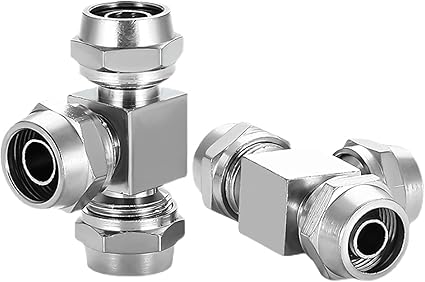 T/Tee Connector Metal Nickel-Plated Three Way Pneumatic Air tube fittings Tube Model SP15