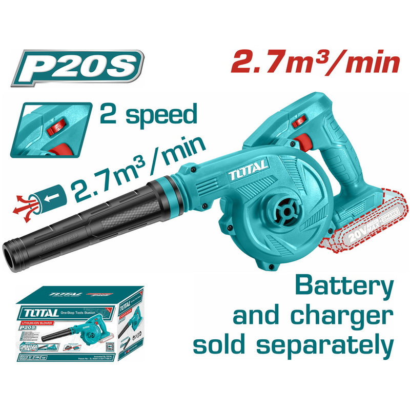 TOTAL TOOLS Lithium-20V-ion blower Without battery and charger - TABLI20018