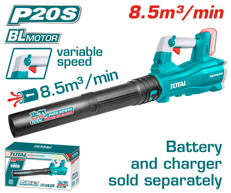 Total tools Cordless Brushless blower 20V without Battery and charger - TABLI20428