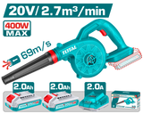 TOTAL TOOLS 20V Cordless Blower + 2 × 2Ah Batteries & Charger - TABLI20782