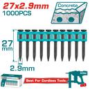 TAC02271 - توتال تولز علبه مسمار  تثبيت للخرسانة  1000 مسمار  27 مم