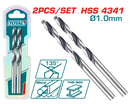 TOTAL TOOLS HSS Drill Bit Set, 1mm, 2 Pcs - TAC1200014