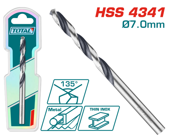 Total tools Industrial 4341 HSS drill bit 7 mm - TAC1200704