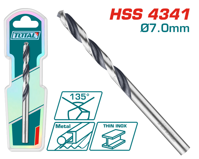 Total tools Industrial 4341 HSS drill bit 7 mm - TAC1200704