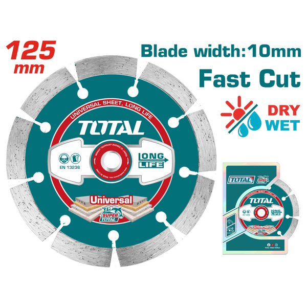 Total Tools Diamond Concrete Cutting Disc 5" 22.2mm × 10mm – TAC2111253